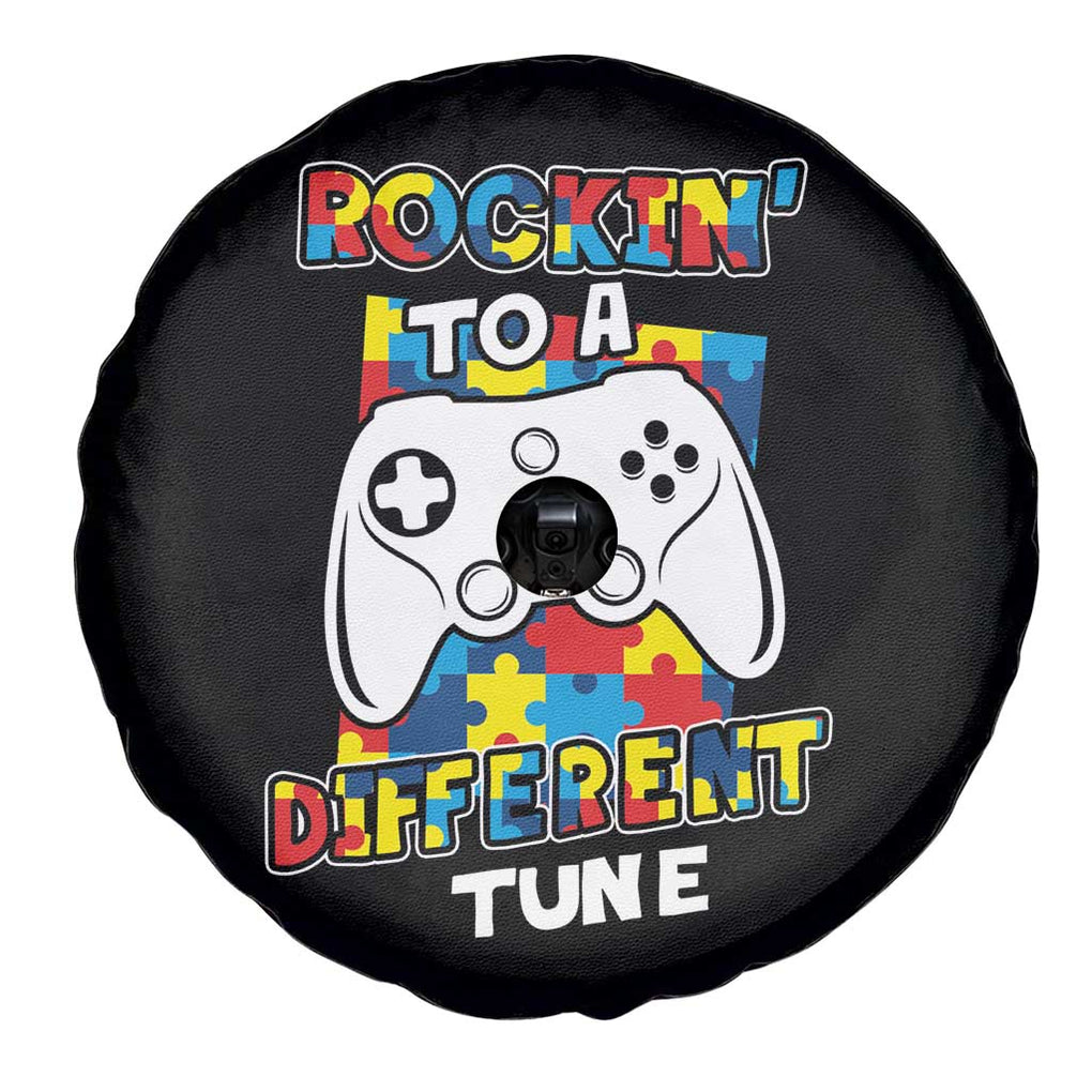 Autism Awareness Spare Tire Cover Rocking To A Different Tune Autistic Gamer TS09 Print Your Wear