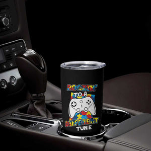 Autism Awareness Tumbler Cup Rocking To A Different Tune Autistic Gamer TS09 Print Your Wear