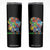 Autism Awareness Skinny Tumbler Embrace Differences Puzzle Dinosaur TS09 Black Print Your Wear