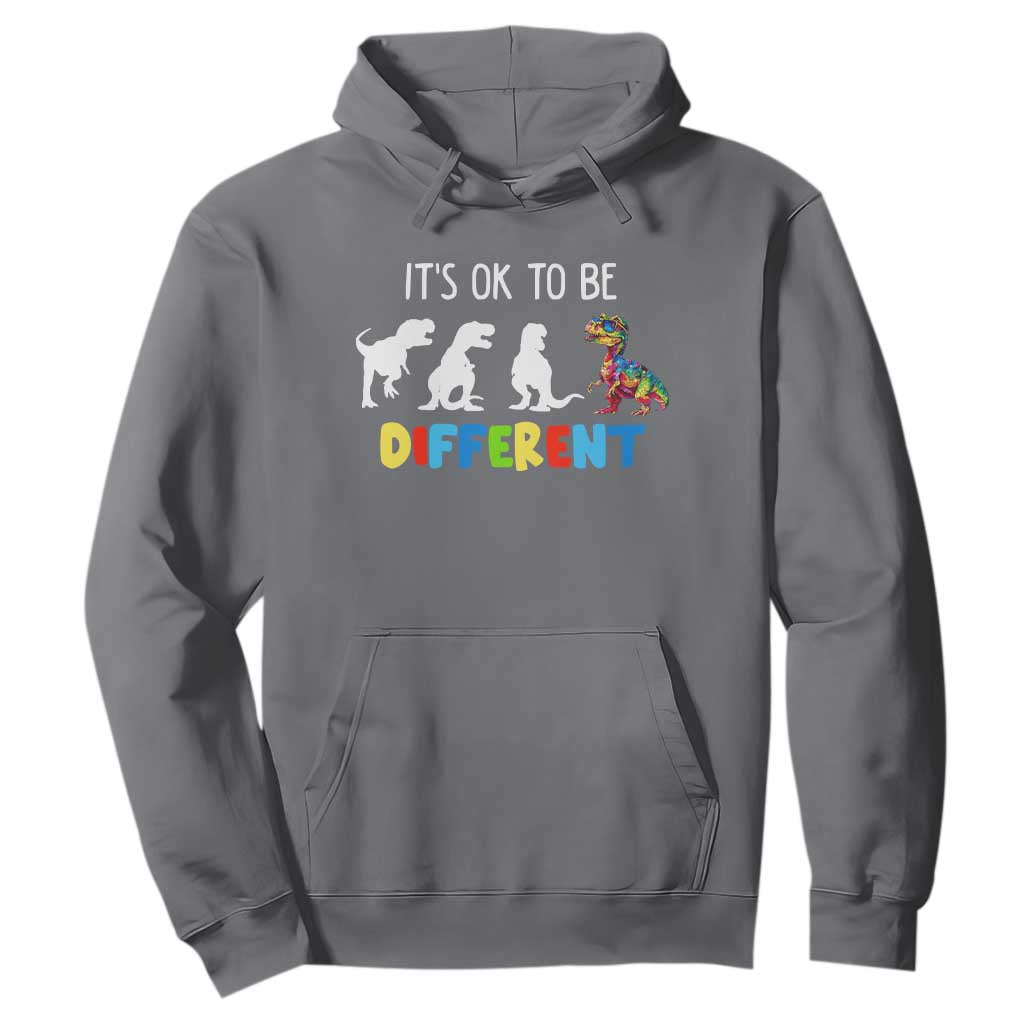 Autism Awareness Hoodie It's Ok To Be Different Puzzle Dinosaur TS09 Charcoal Printyourwear