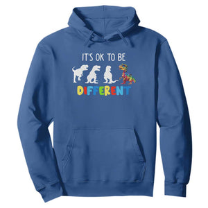 Autism Awareness Hoodie It's Ok To Be Different Puzzle Dinosaur TS09 Royal Blue Printyourwear