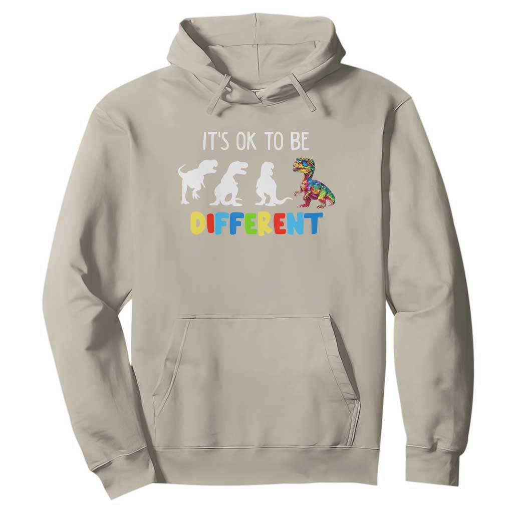 Autism Awareness Hoodie It's Ok To Be Different Puzzle Dinosaur TS09 Sand Printyourwear
