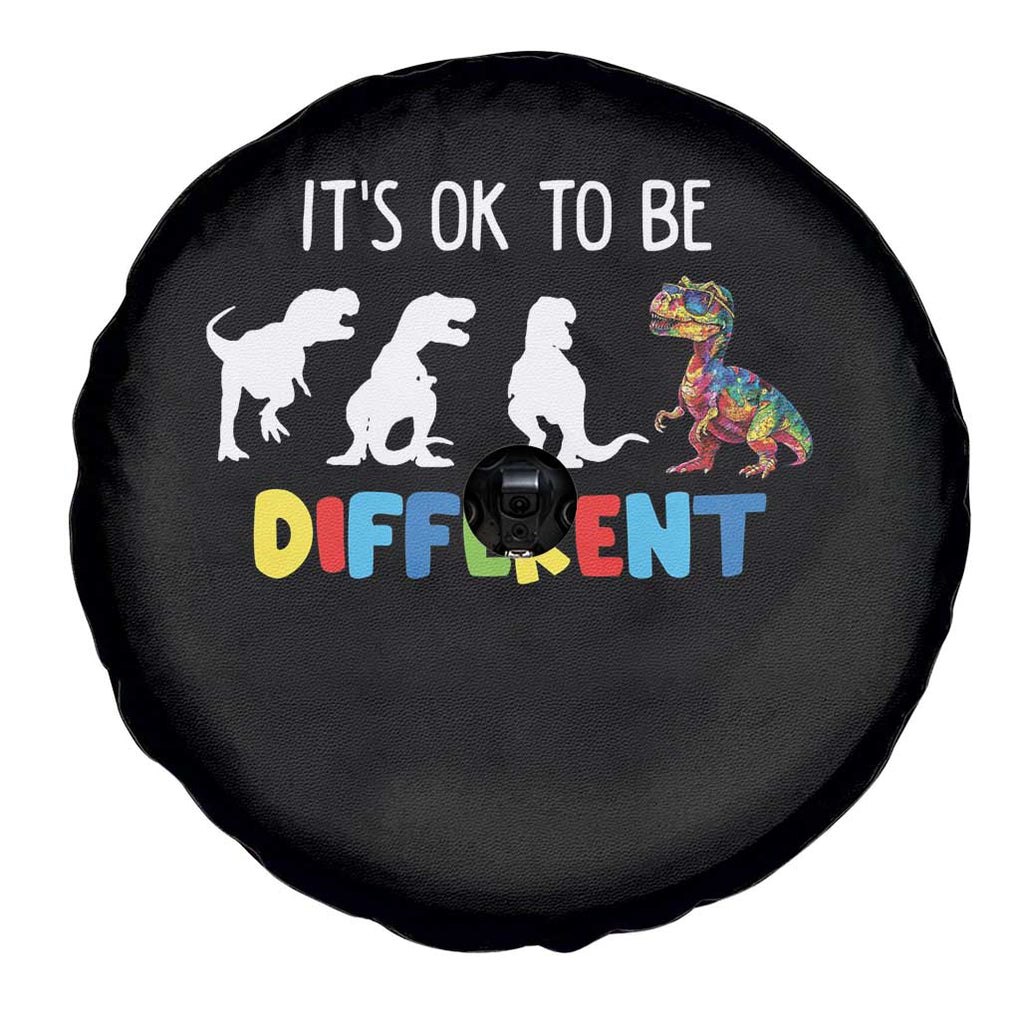 Autism Awareness Spare Tire Cover It's Ok To Be Different Puzzle Dinosaur TS09 Print Your Wear
