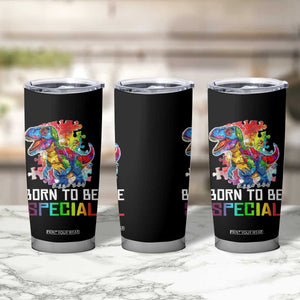 Autism Awareness Tumbler Cup Born To Be Special Rainbow Puzzle Dinosaur TS09 Print Your Wear