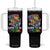Autism Awareness Tumbler With Handle Born To Be Special Rainbow Puzzle Dinosaur TS09 One Size: 40 oz Black Print Your Wear