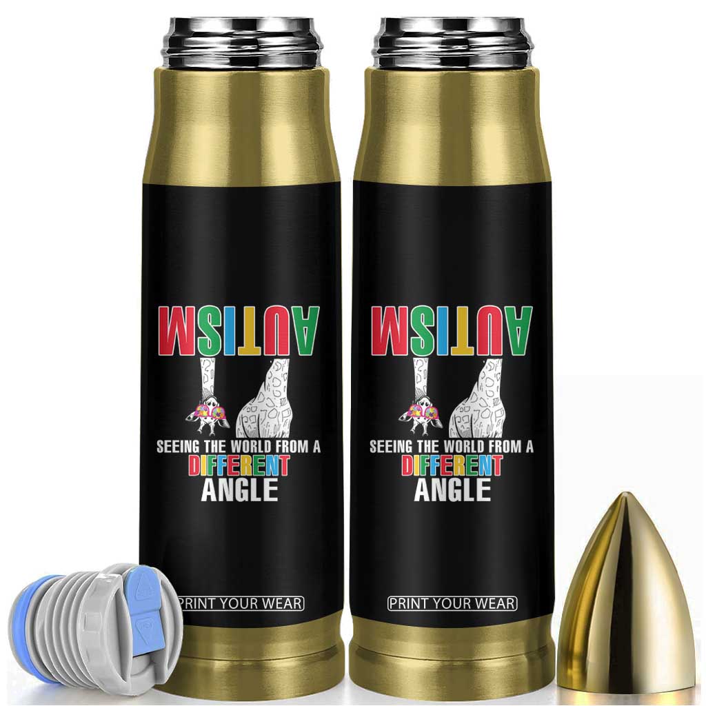 Giraffe Autism Seeing World Different Angle Bullet Tumbler TS09 Black Print Your Wear