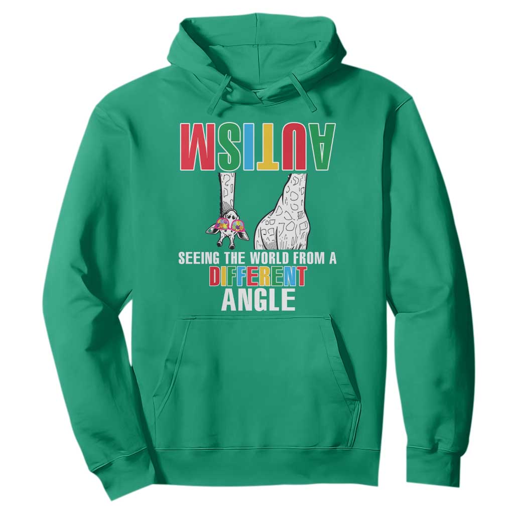 Giraffe Autism Seeing World Different Angle Hoodie TS09 Irish Green Printyourwear