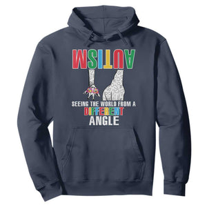 Giraffe Autism Seeing World Different Angle Hoodie TS09 Navy Printyourwear