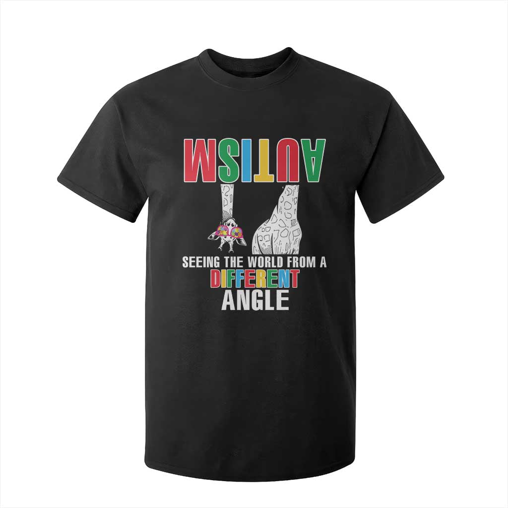 Giraffe Autism Seeing World Different Angle T Shirt For Kid TS09 Black Printyourwear