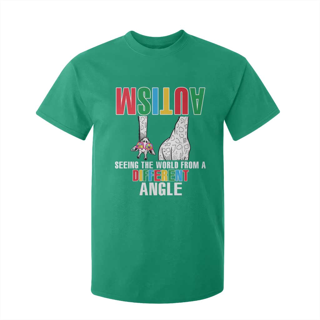 Giraffe Autism Seeing World Different Angle T Shirt For Kid TS09 Irish Green Printyourwear
