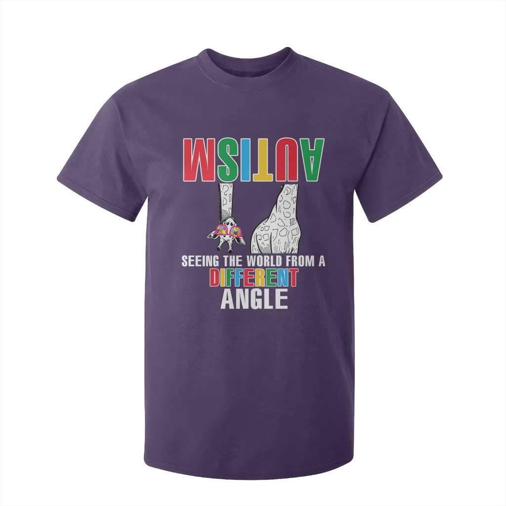 Giraffe Autism Seeing World Different Angle T Shirt For Kid TS09 Purple Printyourwear