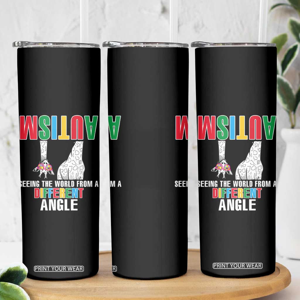Giraffe Autism Seeing World Different Angle Skinny Tumbler TS09 Print Your Wear