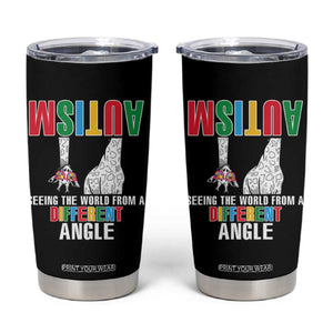 Giraffe Autism Seeing World Different Angle Tumbler Cup TS09 Black Print Your Wear