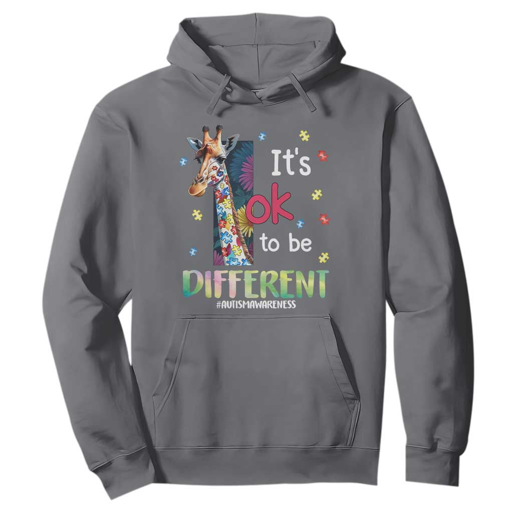 Autism Awareness Hoodie It's Ok To Be Different Puzzle Giraffe TS09 Charcoal Printyourwear