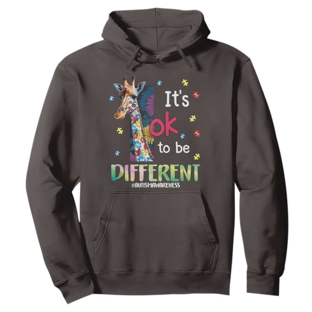 Autism Awareness Hoodie It's Ok To Be Different Puzzle Giraffe TS09 Dark Chocolate Printyourwear