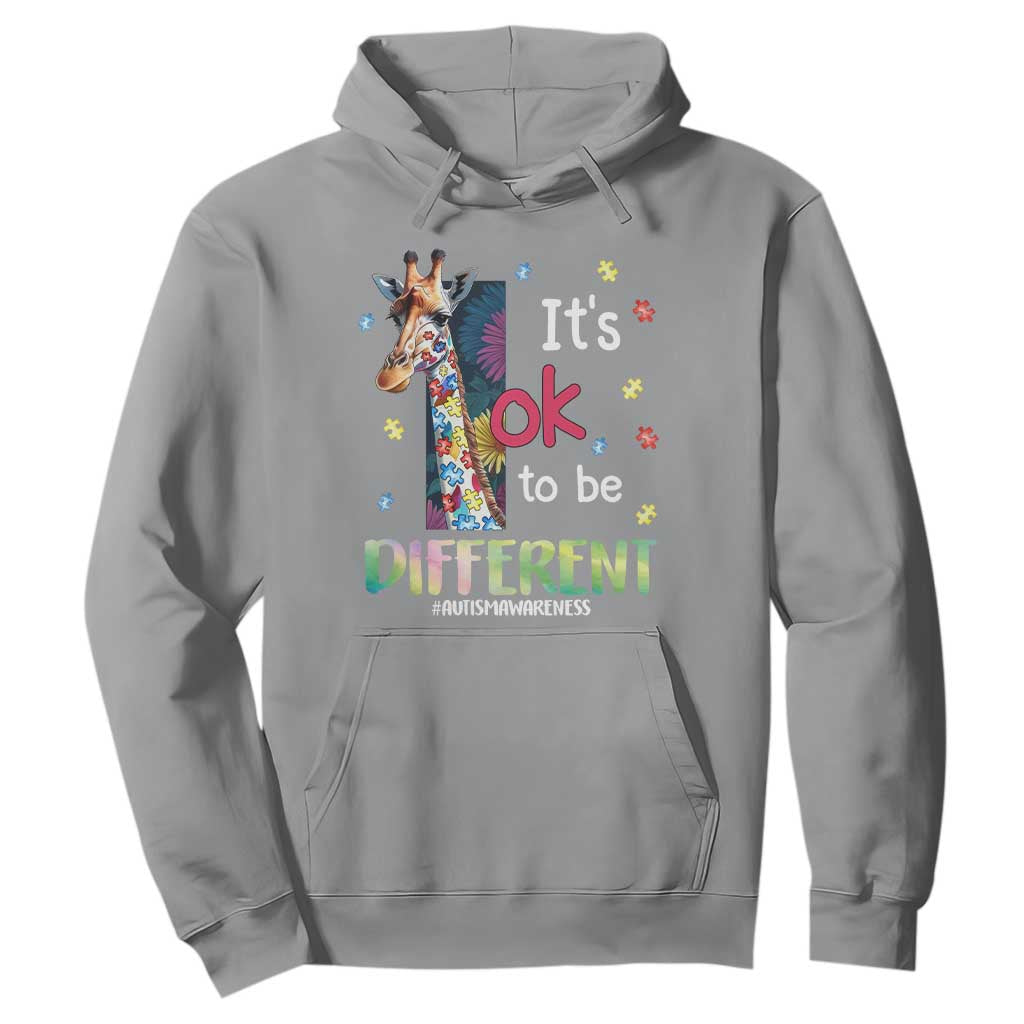 Autism Awareness Hoodie It's Ok To Be Different Puzzle Giraffe TS09 Sport Gray Printyourwear