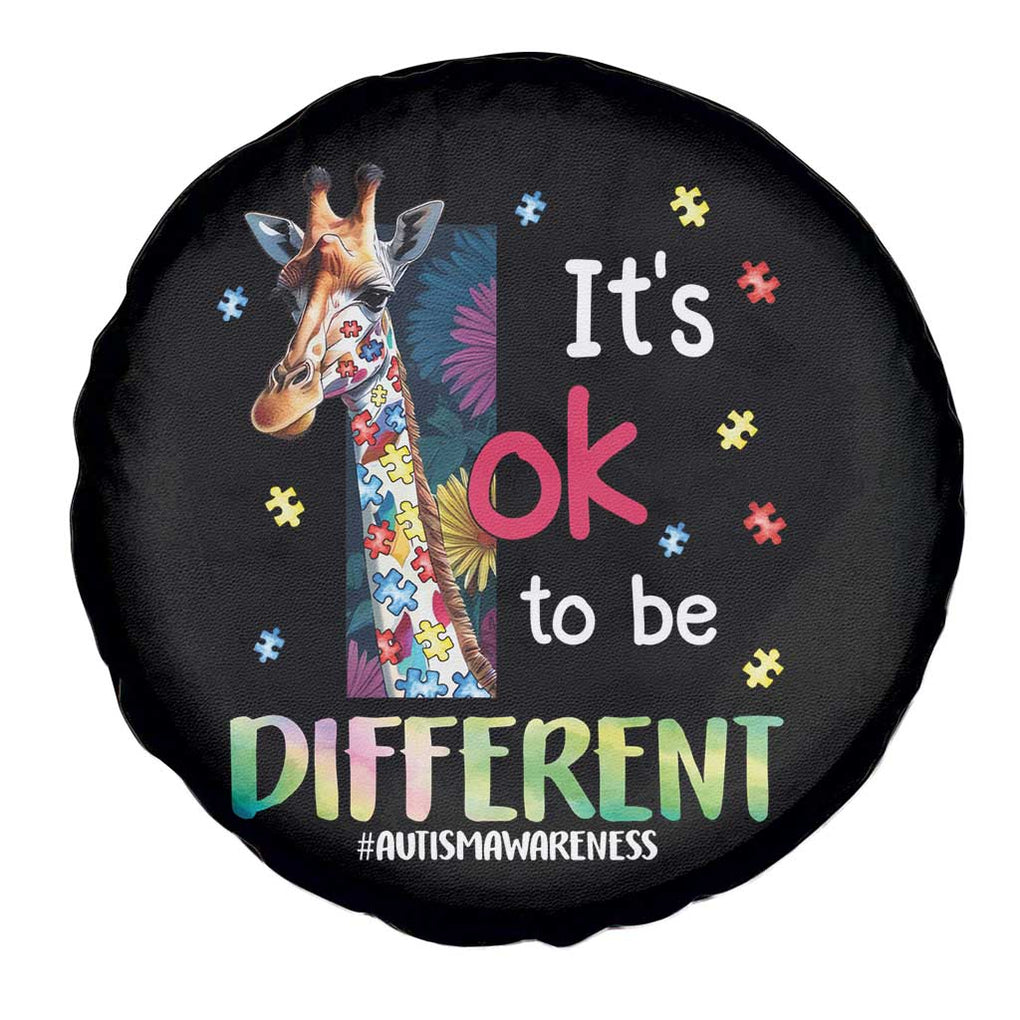 Autism Awareness Spare Tire Cover It's Ok To Be Different Puzzle Giraffe TS09 Print Your Wear