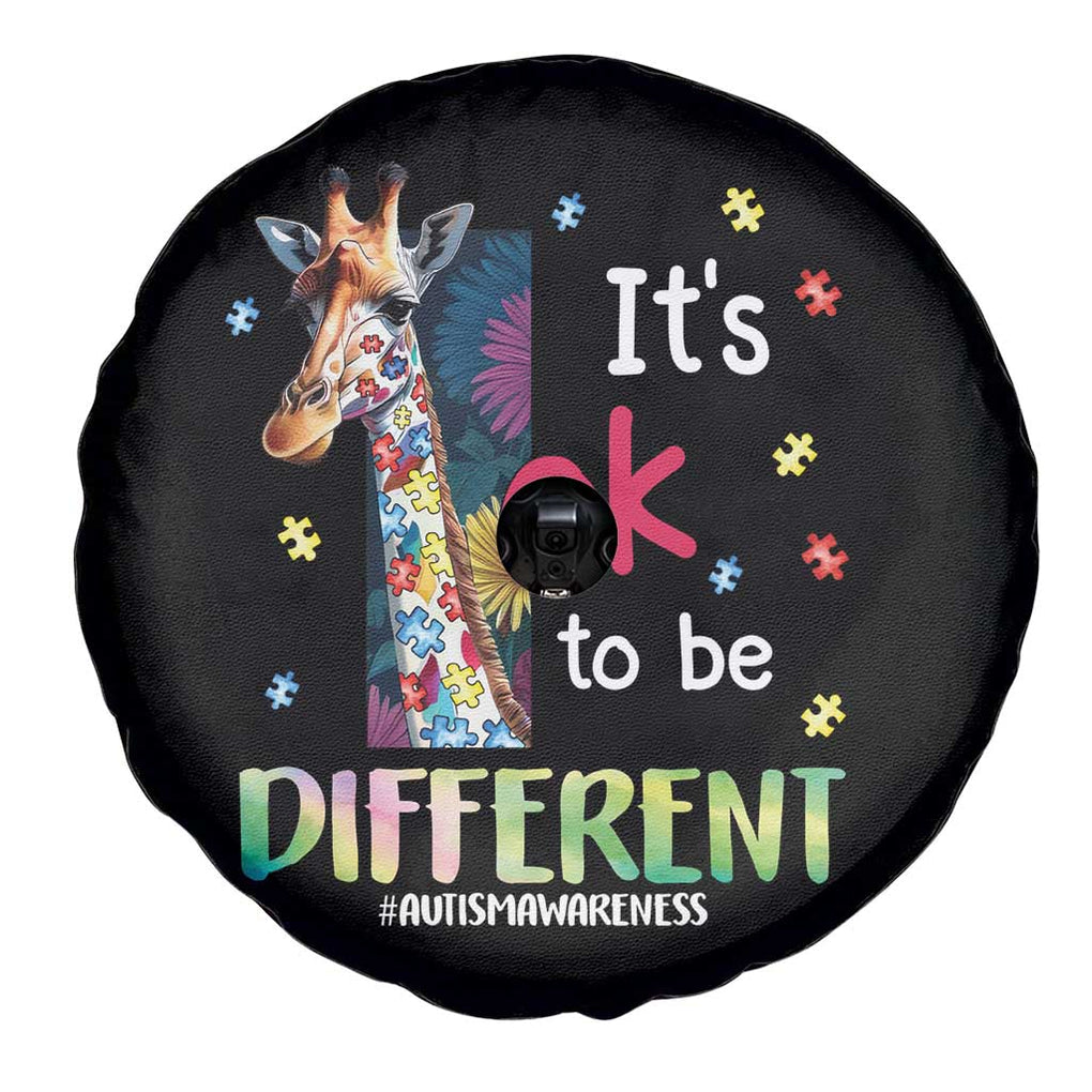 Autism Awareness Spare Tire Cover It's Ok To Be Different Puzzle Giraffe TS09 Print Your Wear