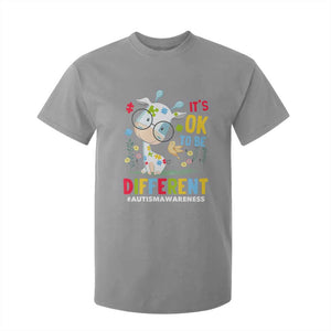 Autism Awareness T Shirt For Kid It's Ok To Be Different Cute Puzzle Giraffe TS09 Sport Gray Printyourwear
