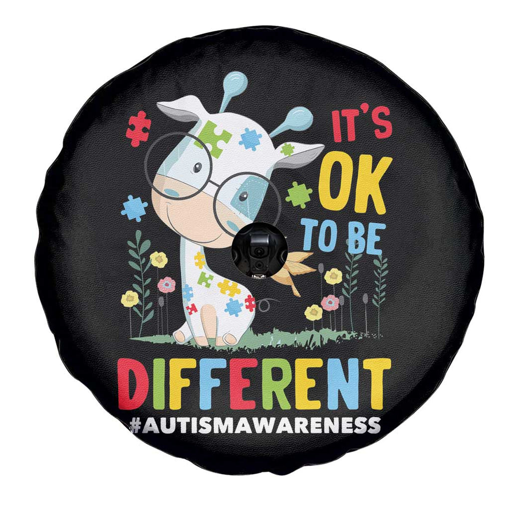 Autism Awareness Spare Tire Cover It's Ok To Be Different Cute Puzzle Giraffe TS09 Print Your Wear