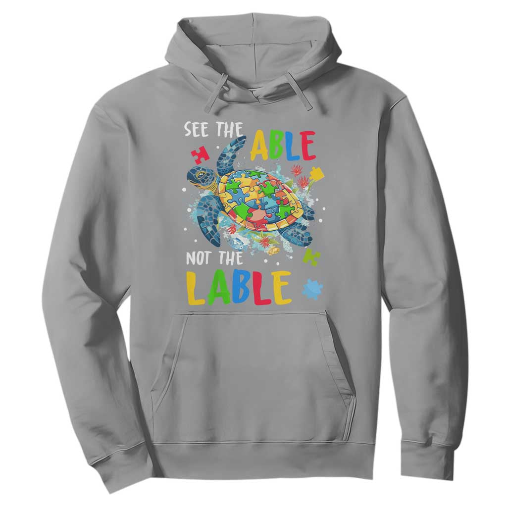 Autism Awareness Hoodie See The Able Not The Label Puzzle Sea Turtle TS09 Sport Gray Printyourwear