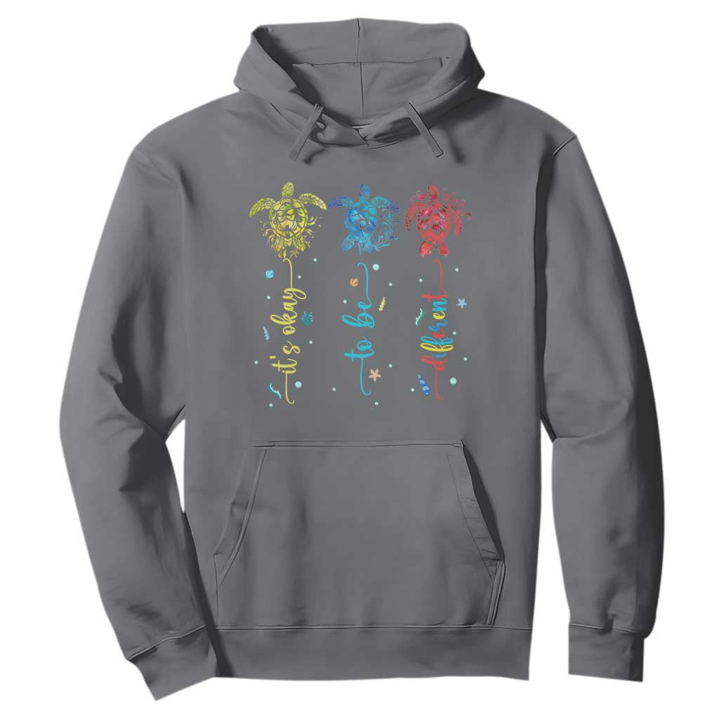 Autism Awareness Hoodie It's Ok To Be Different Sea Turtle TS09 Charcoal Printyourwear
