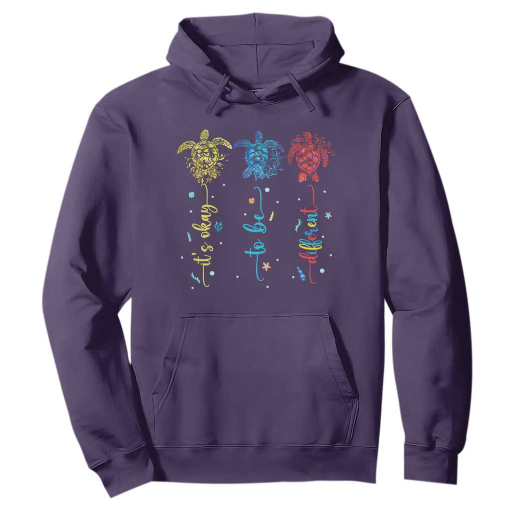 Autism Awareness Hoodie It's Ok To Be Different Sea Turtle TS09 Purple Printyourwear