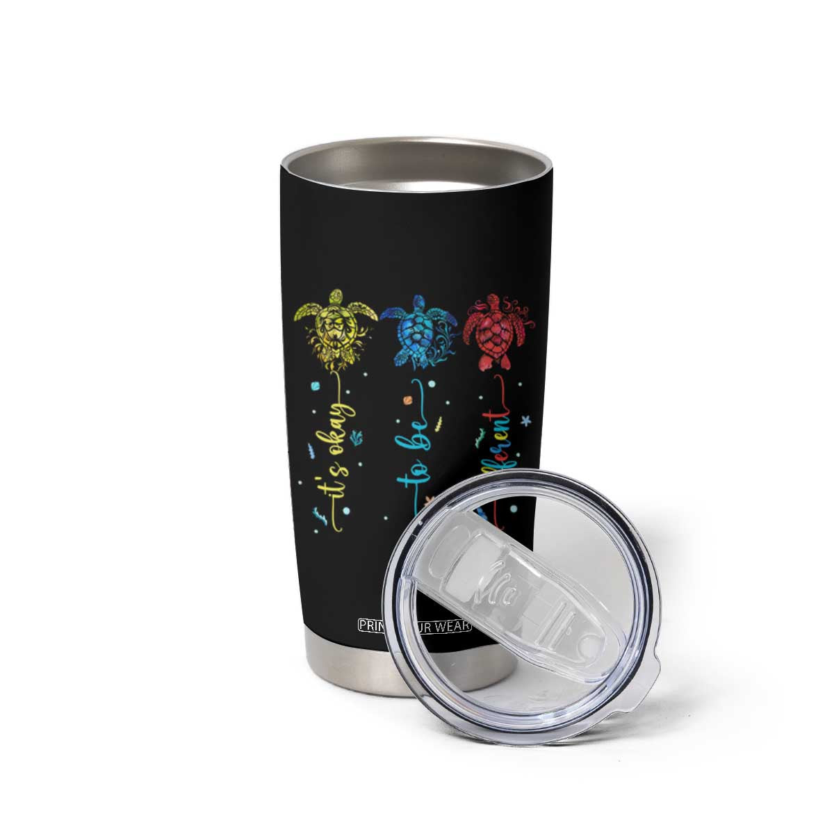 Autism Awareness Tumbler Cup It's Ok To Be Different Sea Turtle TS09 Print Your Wear