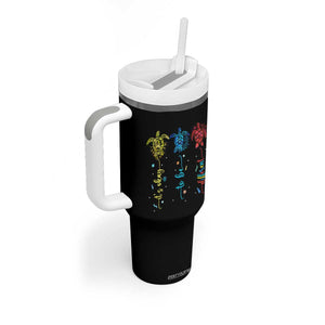 Autism Awareness Tumbler With Handle It's Ok To Be Different Sea Turtle TS09 Print Your Wear