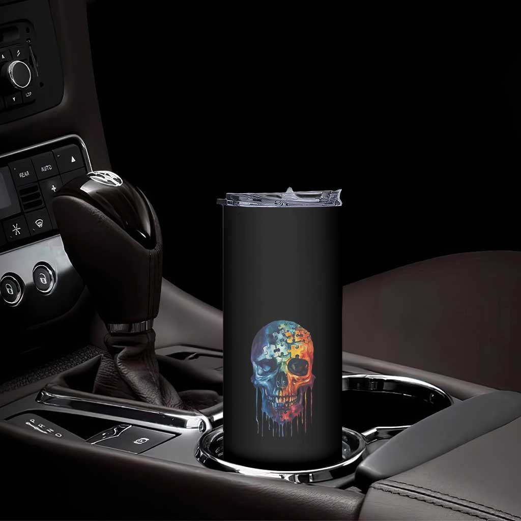 Autism Awareness Cool Puzzle Skull Skinny Tumbler TS09 Print Your Wear