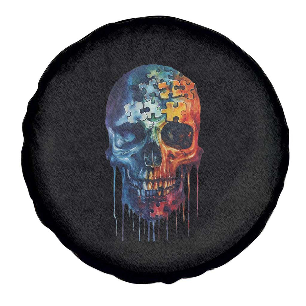 Autism Awareness Cool Puzzle Skull Spare Tire Cover TS09 Print Your Wear