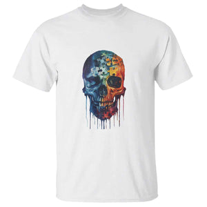 Autism Awareness Cool Puzzle Skull T Shirt TS09 White Printyourwear