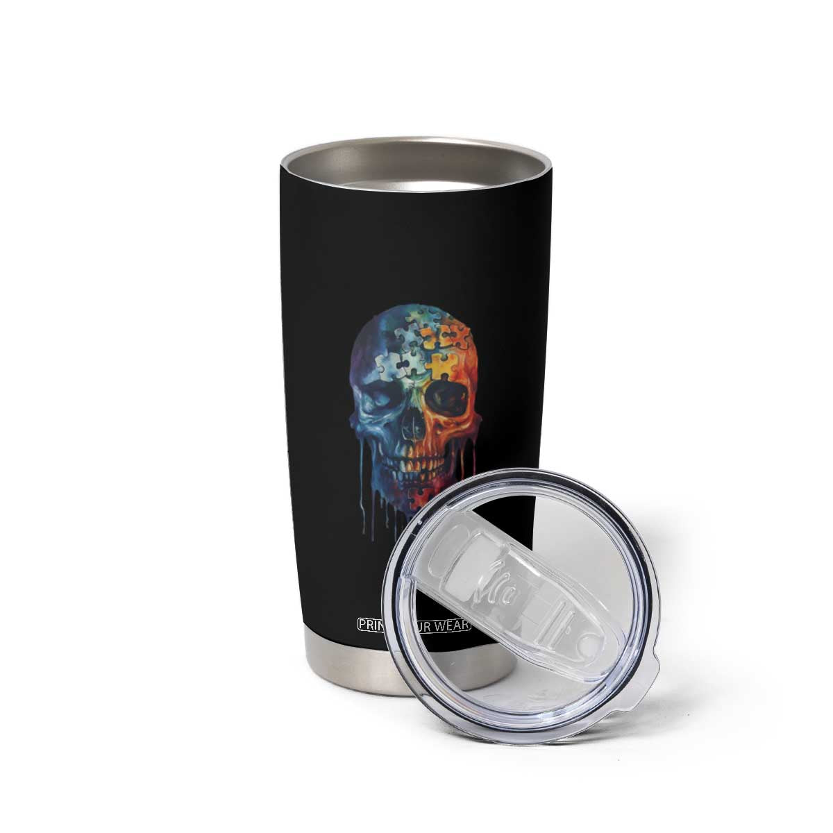 Autism Awareness Cool Puzzle Skull Tumbler Cup TS09 Print Your Wear