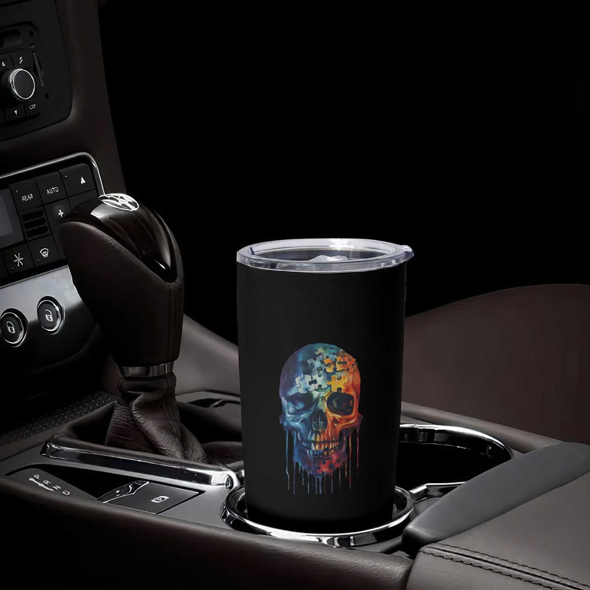 Autism Awareness Cool Puzzle Skull Tumbler Cup TS09 Print Your Wear
