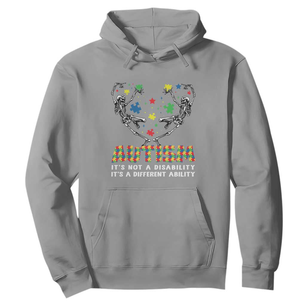 Autism Awareness Hoodie Skeleton It's Not A Disability It's A Different Ability TS09 Sport Gray Printyourwear
