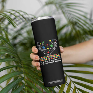 Autism Awareness Skinny Tumbler Skeleton It's Not A Disability It's A Different Ability TS09 Print Your Wear