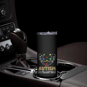 Autism Awareness Skinny Tumbler Skeleton It's Not A Disability It's A Different Ability TS09 Print Your Wear