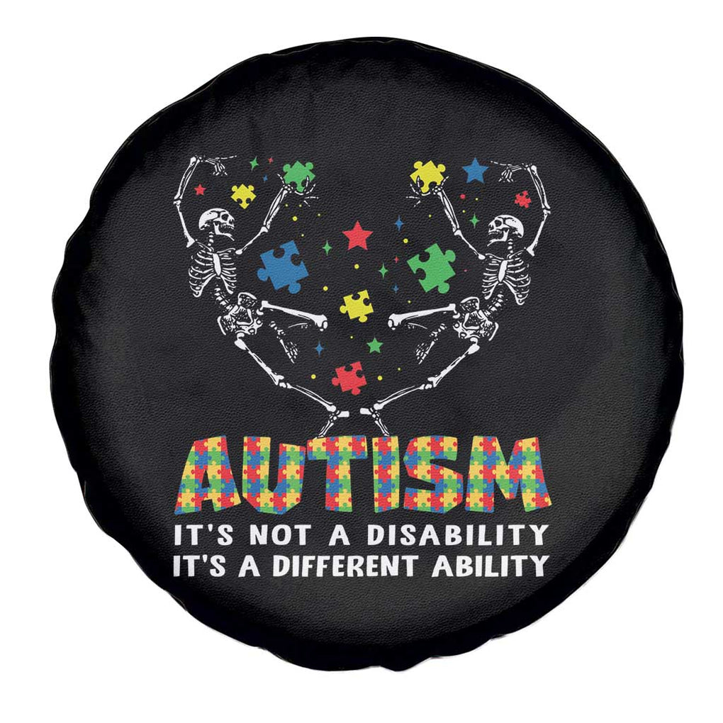 Autism Awareness Spare Tire Cover Skeleton It's Not A Disability It's A Different Ability TS09 Print Your Wear