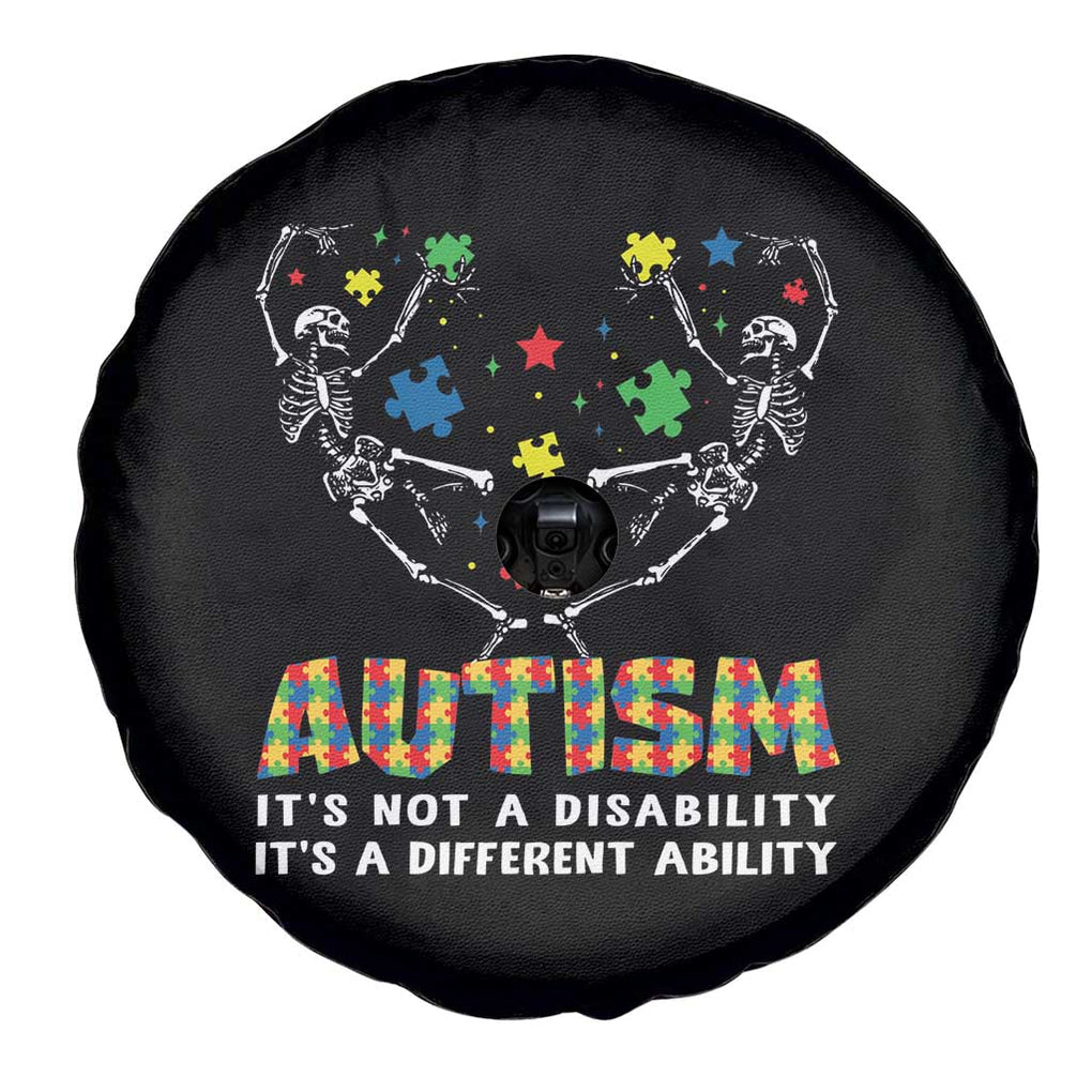 Autism Awareness Spare Tire Cover Skeleton It's Not A Disability It's A Different Ability TS09 Print Your Wear