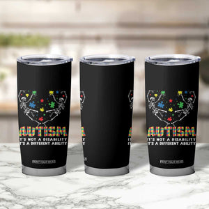 Autism Awareness Tumbler Cup Skeleton It's Not A Disability It's A Different Ability TS09 Print Your Wear