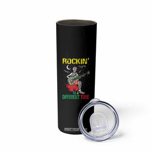 Autism Awareness Skinny Tumbler Rockin' To A Different Tune Skeleton TS09 Print Your Wear
