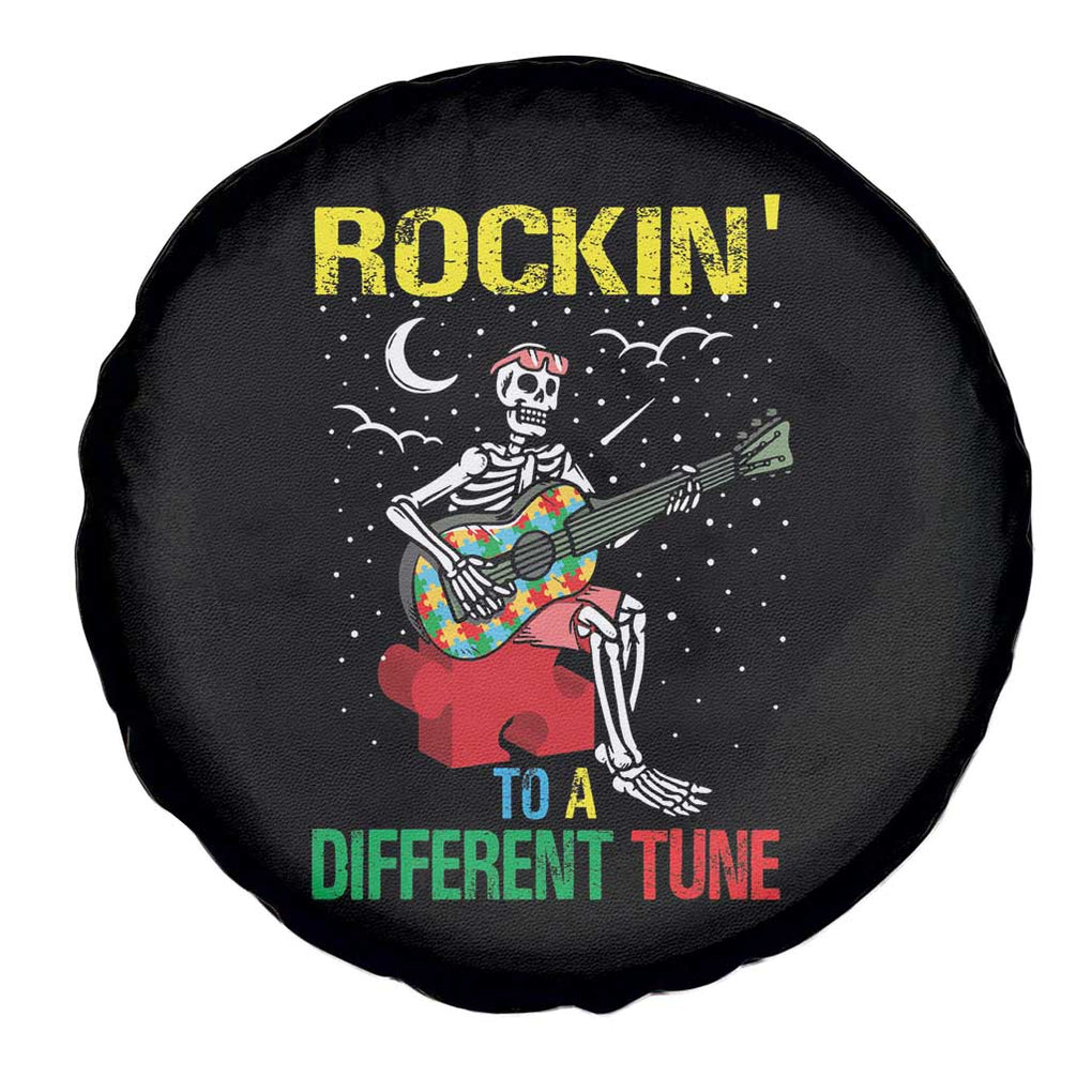 Autism Awareness Spare Tire Cover Rockin' To A Different Tune Skeleton TS09 Print Your Wear
