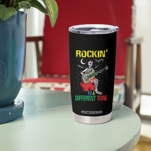 Autism Awareness Tumbler Cup Rockin' To A Different Tune Skeleton TS09 Print Your Wear