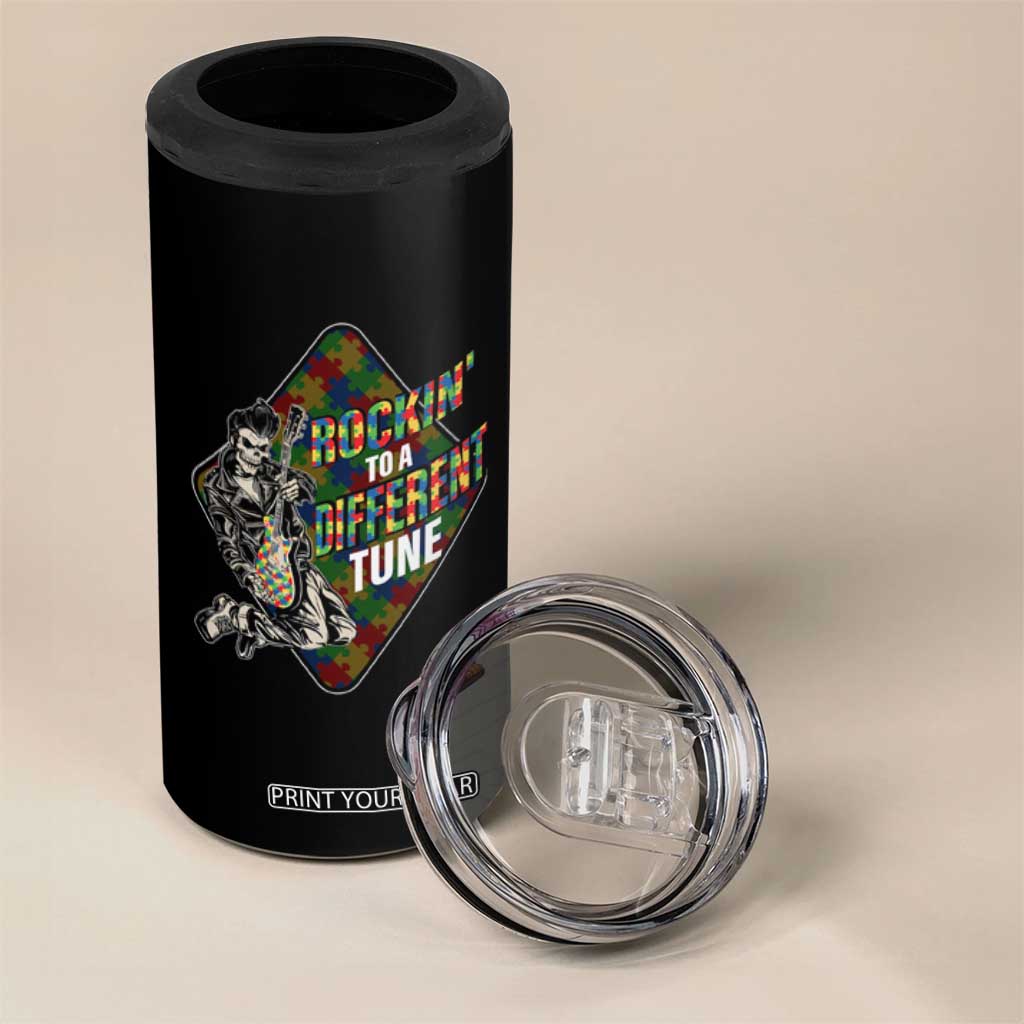 Autism Awareness 4 in 1 Can Cooler Tumbler Rockin' To A Different Tune TS09 Print Your Wear