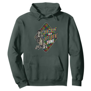 Autism Awareness Hoodie Rockin' To A Different Tune Skeleton TS09 Dark Forest Green Printyourwear