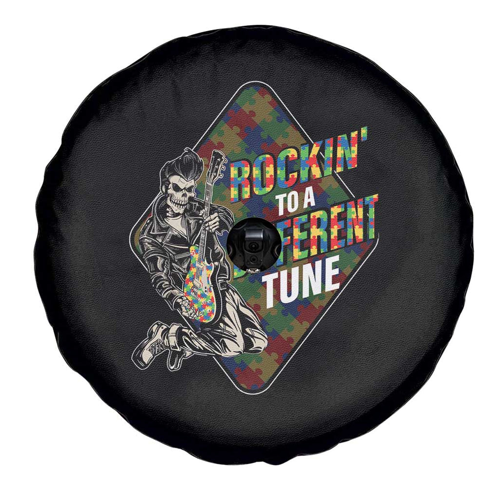 Autism Awareness Spare Tire Cover Rockin' To A Different Tune Skeleton TS09 Print Your Wear