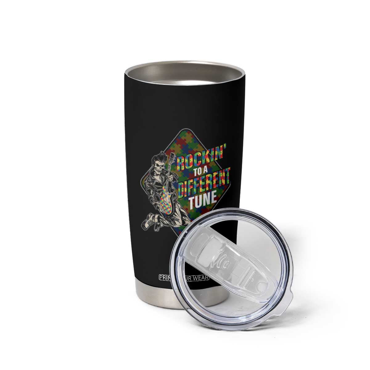 Autism Awareness Tumbler Cup Rockin' To A Different Tune TS09 Print Your Wear