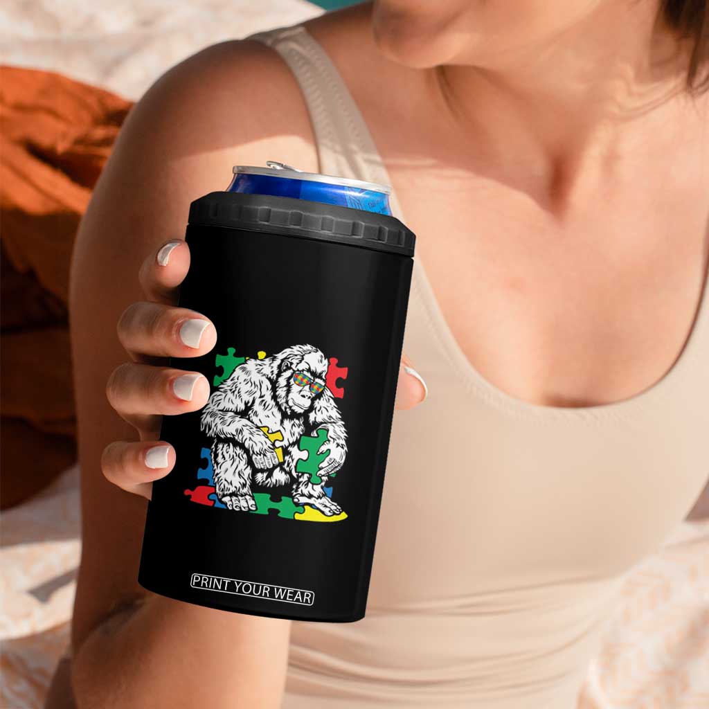 Autism Awareness Bigfoot Puzzle Autistic Warrior 4 in 1 Can Cooler Tumbler TS09 Print Your Wear