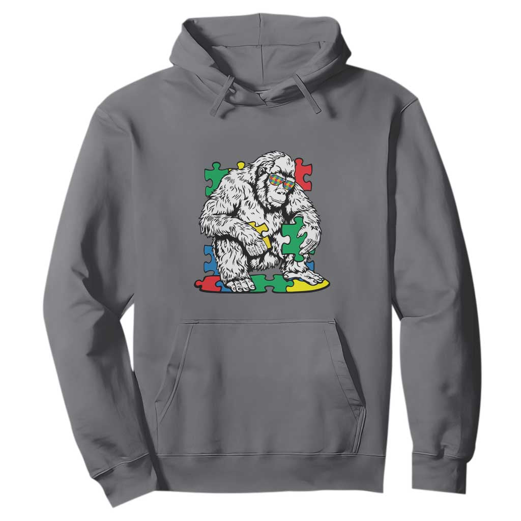 Autism Awareness Bigfoot Puzzle Autistic Warrior Hoodie TS09 Charcoal Printyourwear