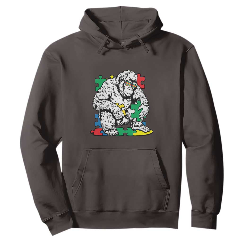 Autism Awareness Bigfoot Puzzle Autistic Warrior Hoodie TS09 Dark Chocolate Printyourwear
